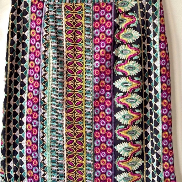 Anthropologie Vanessa Virginia Moroccan Nights Embroidered Pencil Skirt Size 12 - Picture 2 of 6